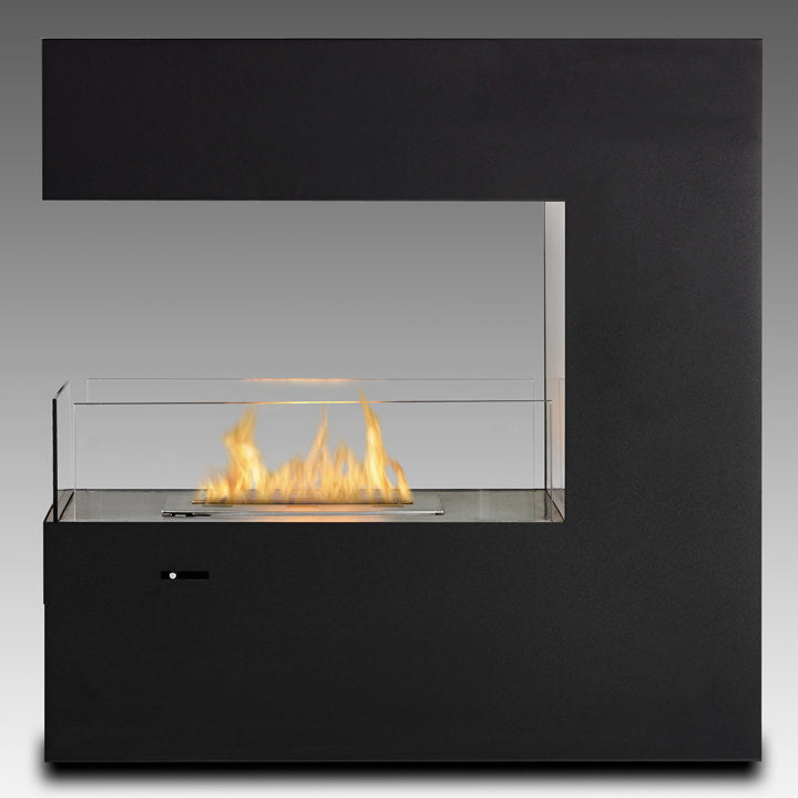 Eco-Feu 36" Paramount 3-Sided Built-In or Free Standing Ethanol Fireplace, 2 Color Options