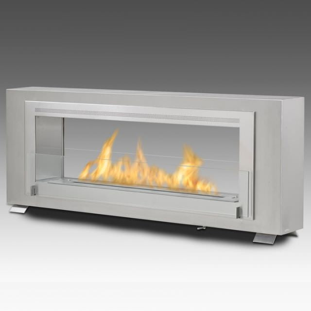 Eco-Feu 63" Santa Cruz 2-Sided Ethanol Fireplace, 3 Color Options