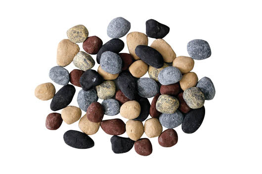 BIRCH-15 Piece Log Set with Deluxe Media - logs, stones, pebbles, blk fire glass, embers