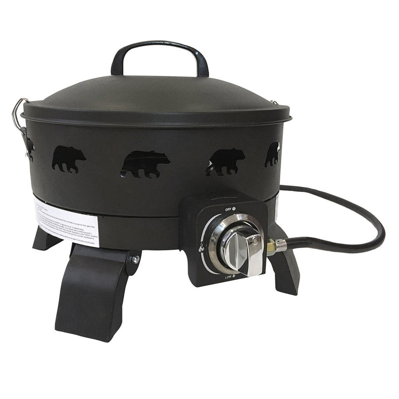 Paramount 18" Bear-Pattern Campfire Portable Gas Fire Pit, Round