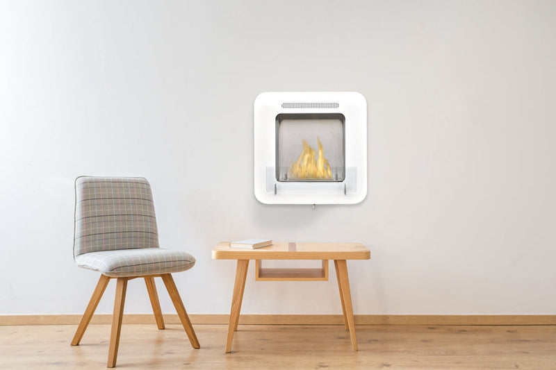 Eco-Feu 21" Cosy Wall Mount or Free Standing Ethanol Fireplace, 2 Color Options