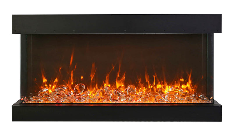 Amantii 50" 3-Sided Tall Deep Indoor or Outdoor Electric Fireplace, with custom choice Media Kit