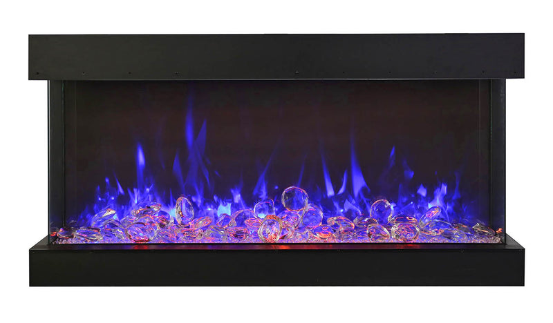 Amantii 60" 3-Sided Tall Deep Indoor or Outdoor Electric Fireplace, with custom choice Media Kit