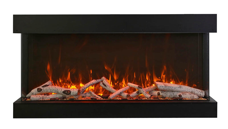 Amantii 60" 3-Sided Tall Deep Indoor or Outdoor Electric Fireplace, with custom choice Media Kit