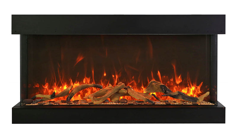 Amantii 88" 3-Sided Tall Deep Indoor or Outdoor Electric Fireplace, with custom choice Media Kit