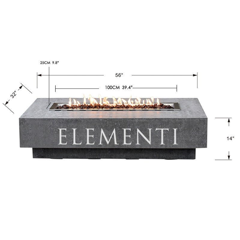 Elementi 56" Hampton Fire Table - Propane or Natural Gas