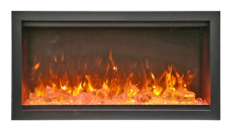 Amantii 34" Symmetry Series Tall Electric Built-In Fireplace, with log and glass