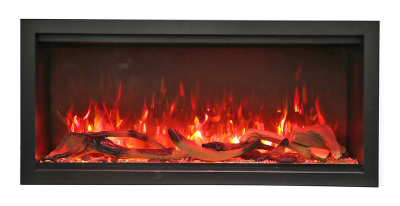 Amantii 42" Symmetry Series Tall Electric Built-In Fireplace, with log and glass