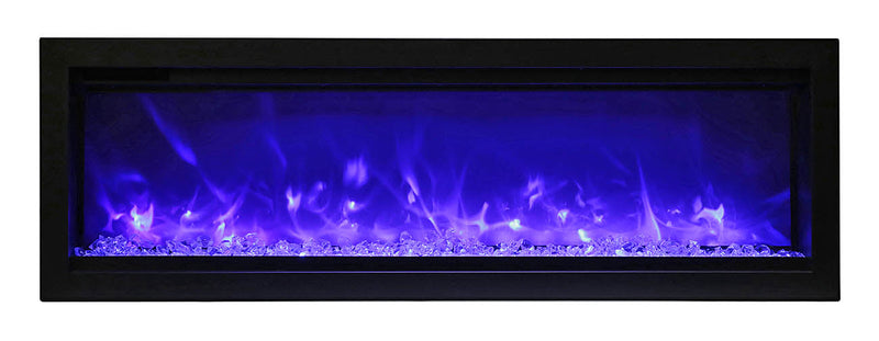 Remii 60" Wall-Mount Electric Fireplace - built-in with glass and black steel surround