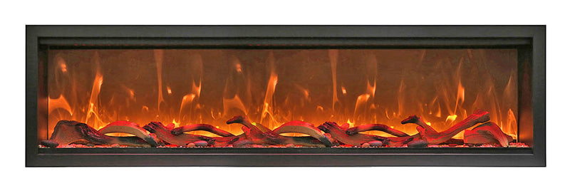 Amantii 74" Symmetry Series Tall Electric Built-In Fireplace, with log and glass