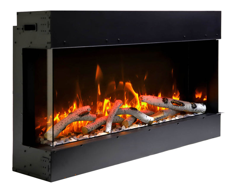 Amantii 40" 3-Sided Slim Electric Fireplace with 10 piece log set