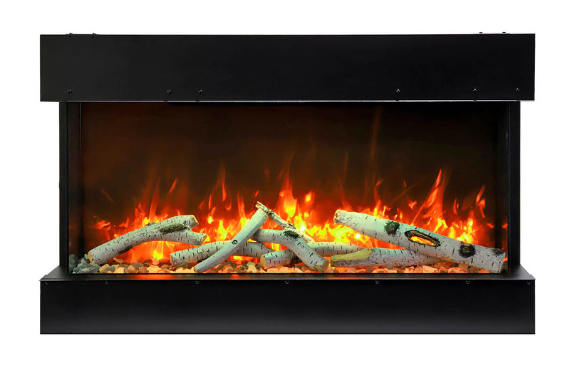 Amantii 60" 3-Sided Slim Electric Fireplace with 10 piece log set