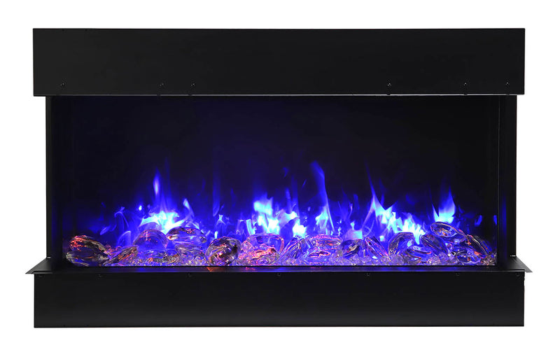 Amantii 40" 3-Sided Slim Electric Fireplace with 10 piece log set