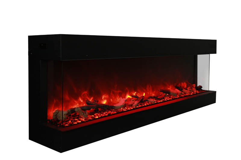 Amantii 72" 3-Sided Deep Indoor or Outdoor Electric Fireplace, with custom choice Media Kit