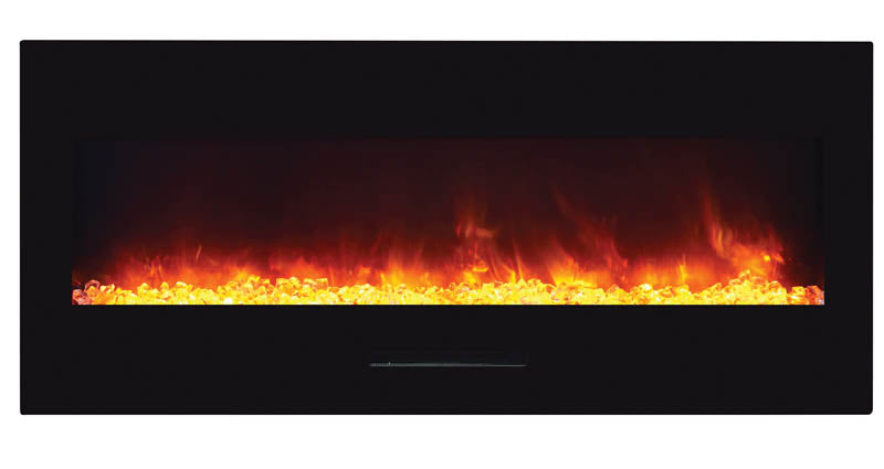 Amantii 50" Wall-Mount Electric Fireplace with Clear Media and Glass Surround