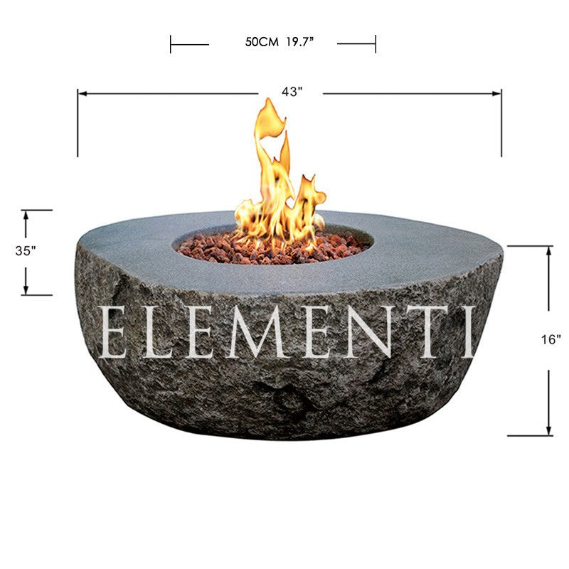 Elementi 43" Boulder Fire Table - Propane or Natural Gas