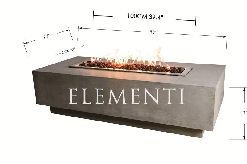 Elementi 60" Granville Fire Table - Propane or Natural Gas